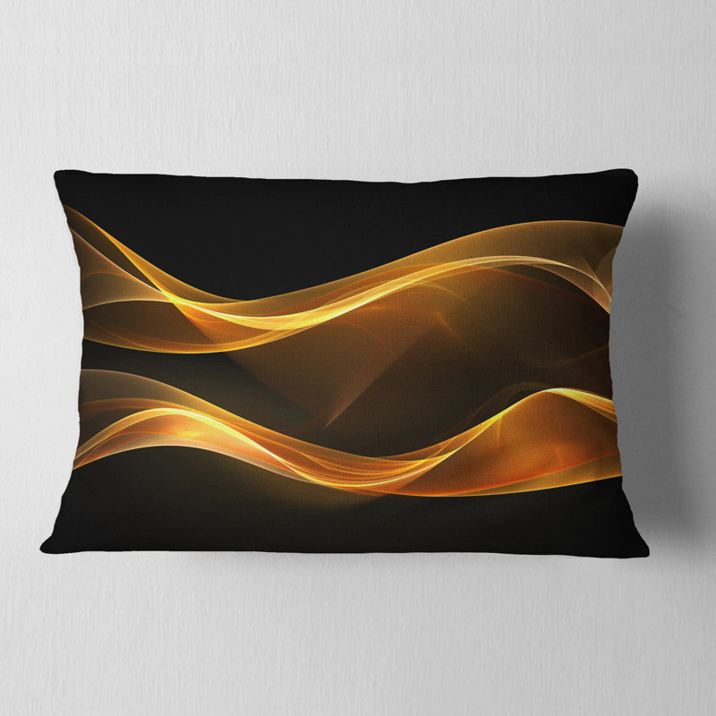 Vagues droites roses - coussin imprimé abstrait, Rectangulaire, 12 po x 20 po