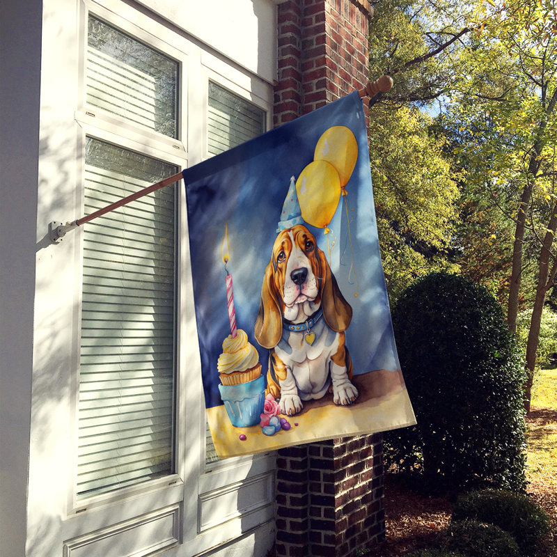 Drapeau «Happy Birthday House», Basset hound