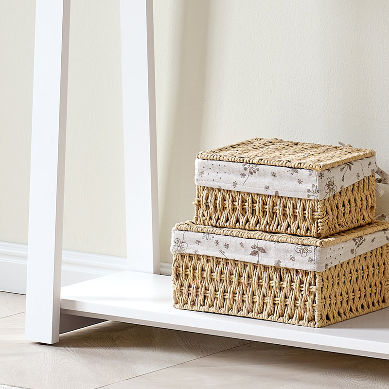 Console moderne en bois de 44 pouces avec étagère de rangement à 2 niveaux pour l'entrée ou le salon, table de canapé mince pour le couloir ou le canapé derrière - blanc