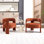 Fauteuil d'appoint pour le salon, fauteuil en velours confortable et fauteuil Mid-Century moderne avec pieds en bois