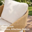 Fauteuil de jardin en osier avec coussins