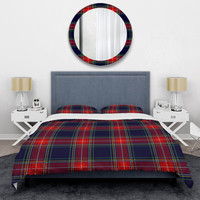 Blue/Red Microfiber 2 Piece Duvet Cover Set