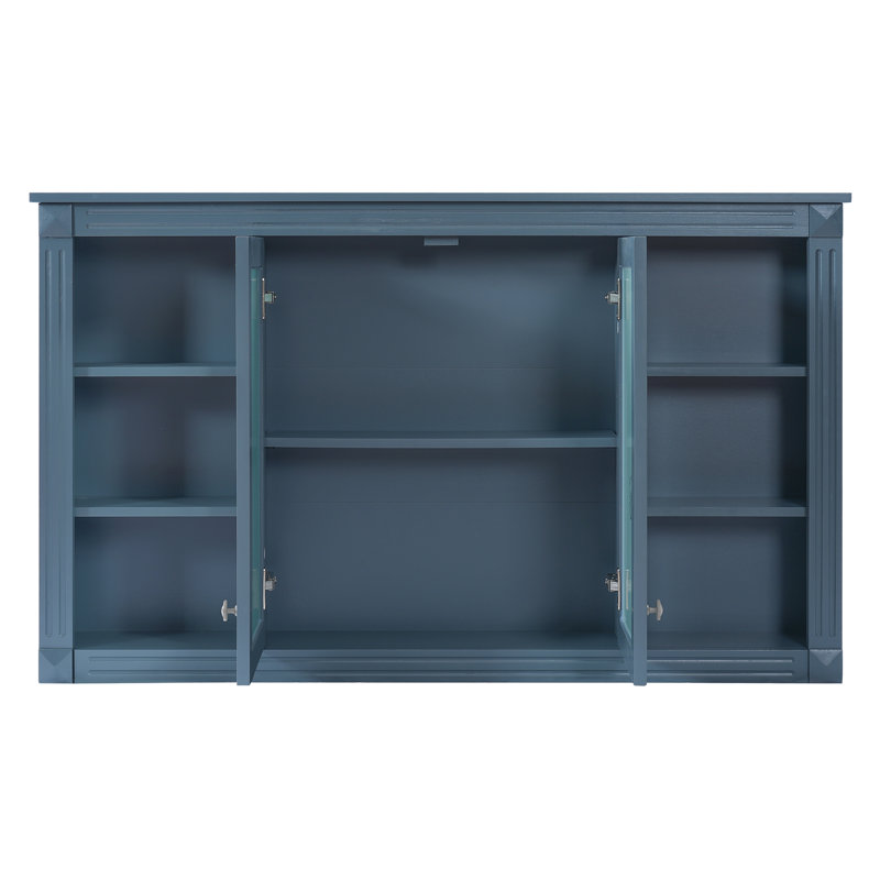 Armoire de toilette avec miroir 47 po, Bleu