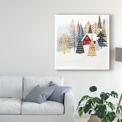 «Christmas Chalet I» par Victoria Borges - peinture sur toile