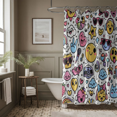 Bright Comic Vibes - 1 Piece Standard Shower Curtain