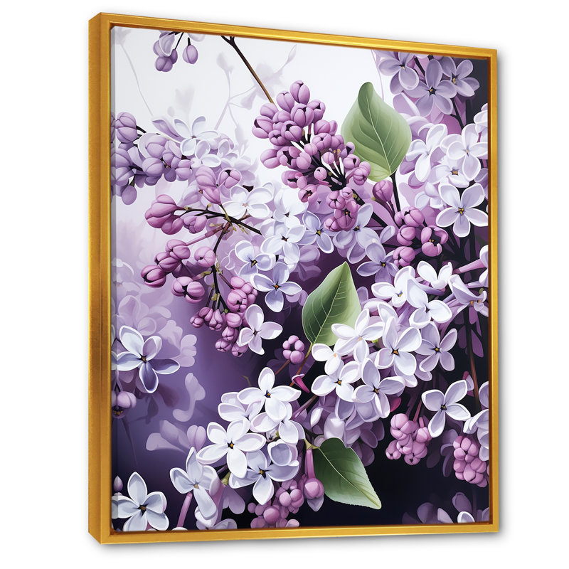 " Beautiful Lilac Dreamscape V ", Gold Floater Framed, 32" H x 16" W