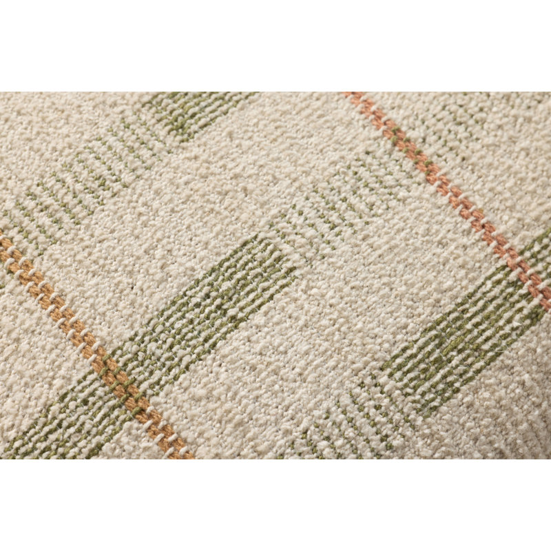 Loloi Throw Pillow, Ivory/Green Striped, Polyester