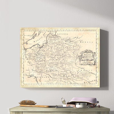 Map Of Poland by T. Jeffreys - Graphic Art on Canvas