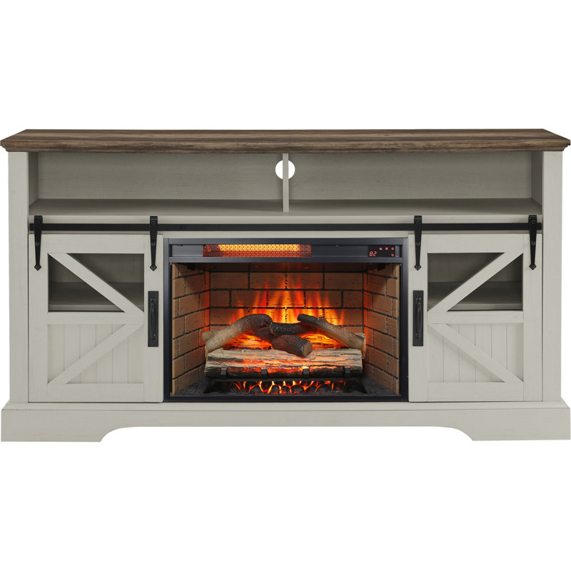 Meuble télé 60 po avec télécommande, Blanc jasmin