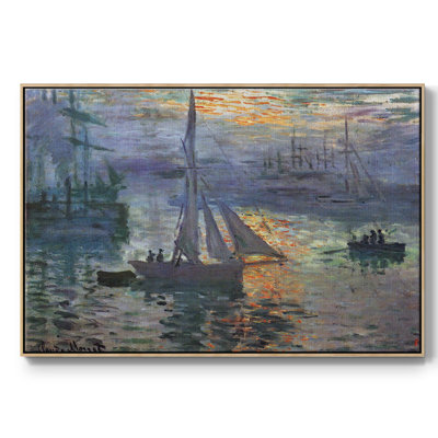 «Sunrise At Sea», reproduction d'art encadrée sur toile par Claude Monet