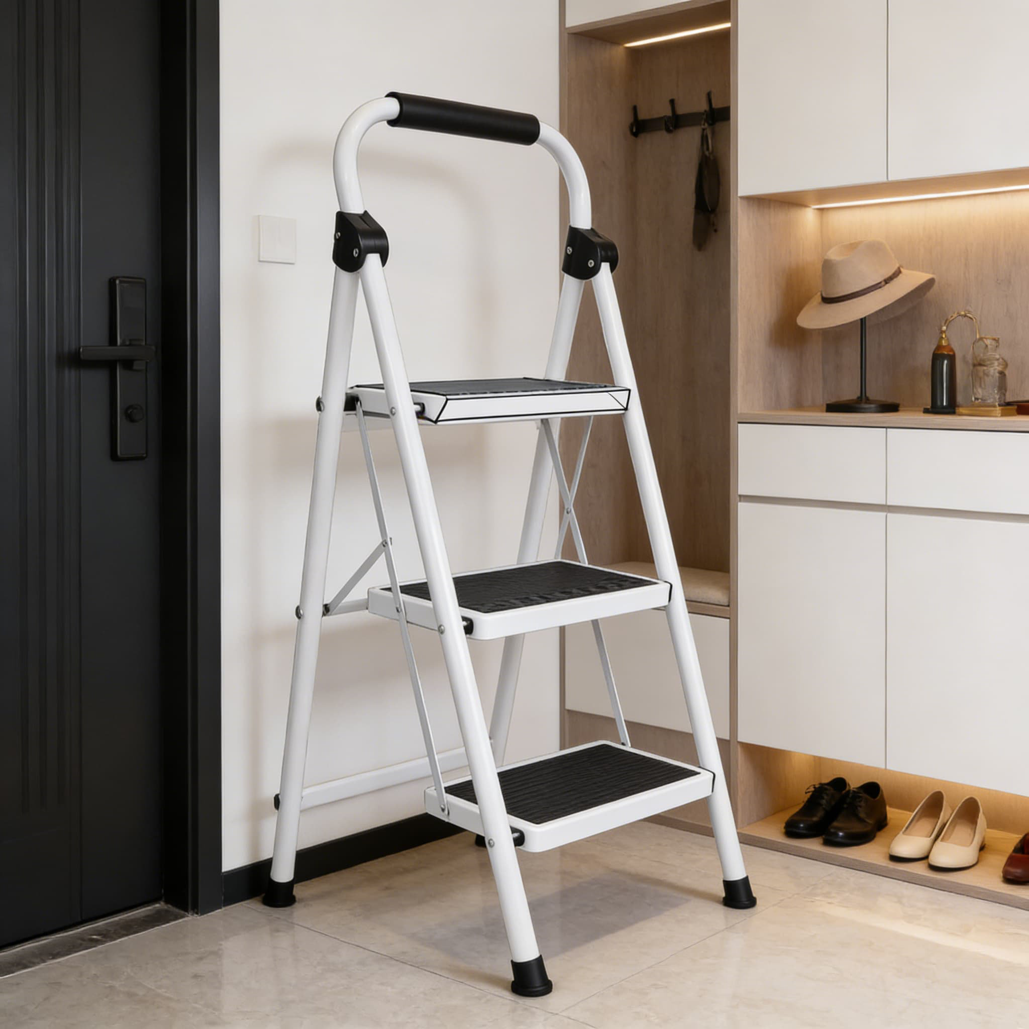 Wayfair Step Stool WFX Utility™ Simple Deluxe Heavy Duty 3 Step Ladder, 800Lbs Capacity ...