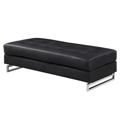 Cuir véritable avec pieds et bois massif, noir, option bois surdimensionné, surdimensionné, teinte noire au choix