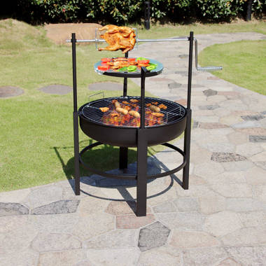 Outsunny 19” Steel Porcelain Portable Outdoor Charcoal Barbecue Grill