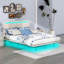 Cadre de lit flottant moderne avec lumières DEL, lit en tissu de velours à conception verticale-521312925-521312923