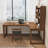 Nut-brown L-Shaped Solid Wood desk-650329680-650329683