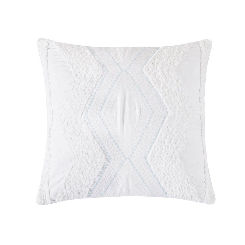 Blue Sea Chenille Tufted Pillow
