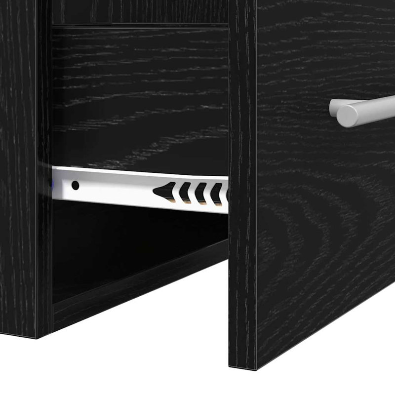 Bathroom Vanity with Basin, Black Oak