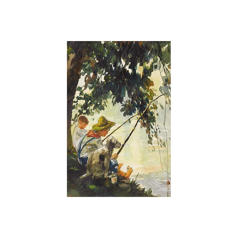Tom sawyer fishing-impression, H 36 po x l 24 po x P 1,5 po