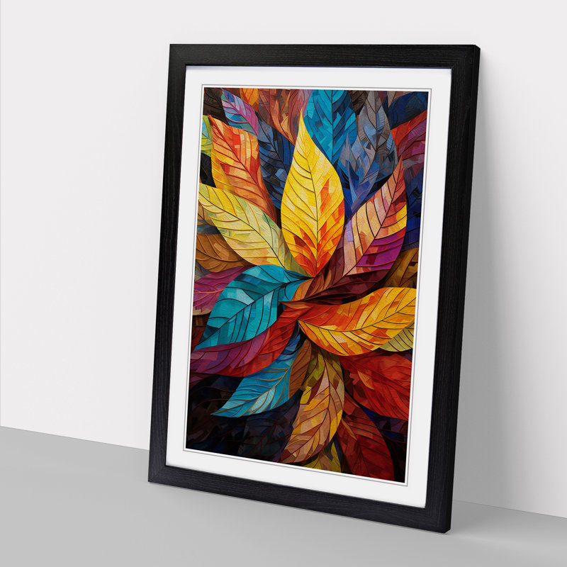 Leaf Constructivism - Framed Print, 34cm H x 25cm W x 2cm D, Black
