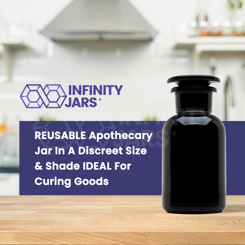 Black Ultraviolet Glass Apothecary Jar with Airtight Lid