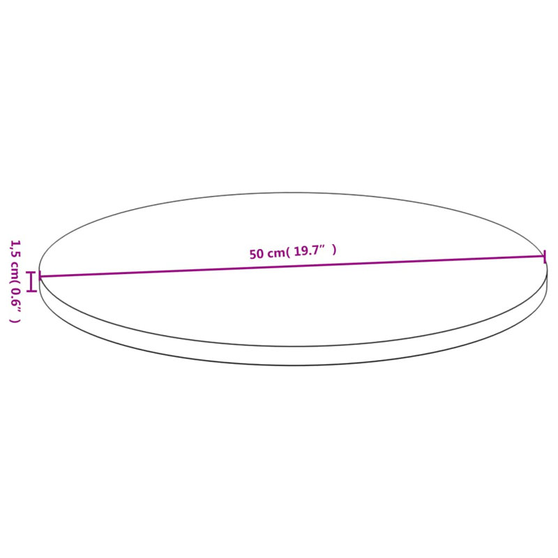 Joyrell Solid Wood Table Top, 0.6" H x 19.7" W x 19.7" D