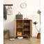 Armoire à chaussures à double porte en rotin avec grand espace de rangement et structure durable 29,5 pouces