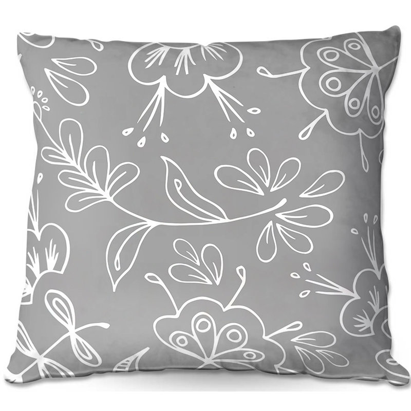 Floral Reversible Throw Pillow, 20" H x 20" W x 5" D