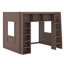 Wooden Loft Bed With Storage Shelves-376085801