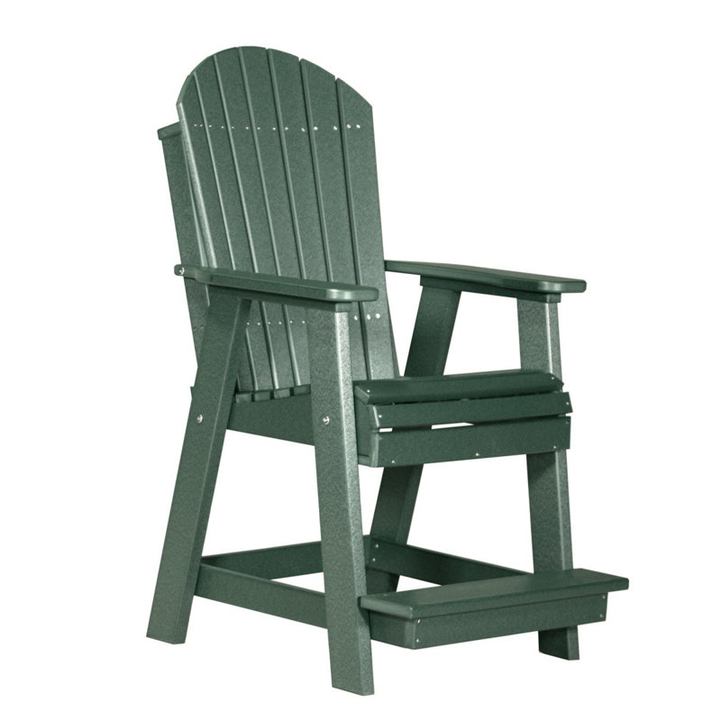 Chaise de terrasse Janel Adirondack, Vert, Chaise à accoudoir
