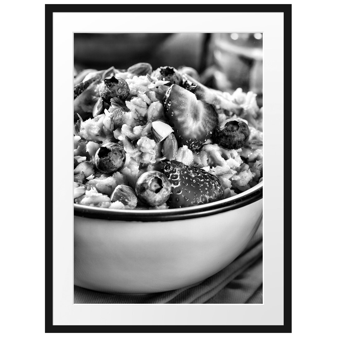 Gerahmtes Poster Porridge - Haferbrei mit Beeren