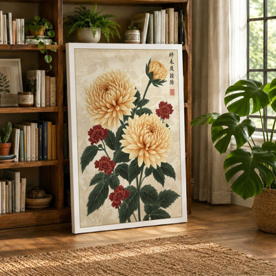 Chrysanthemum Study Botanical - Wrapped Canvas