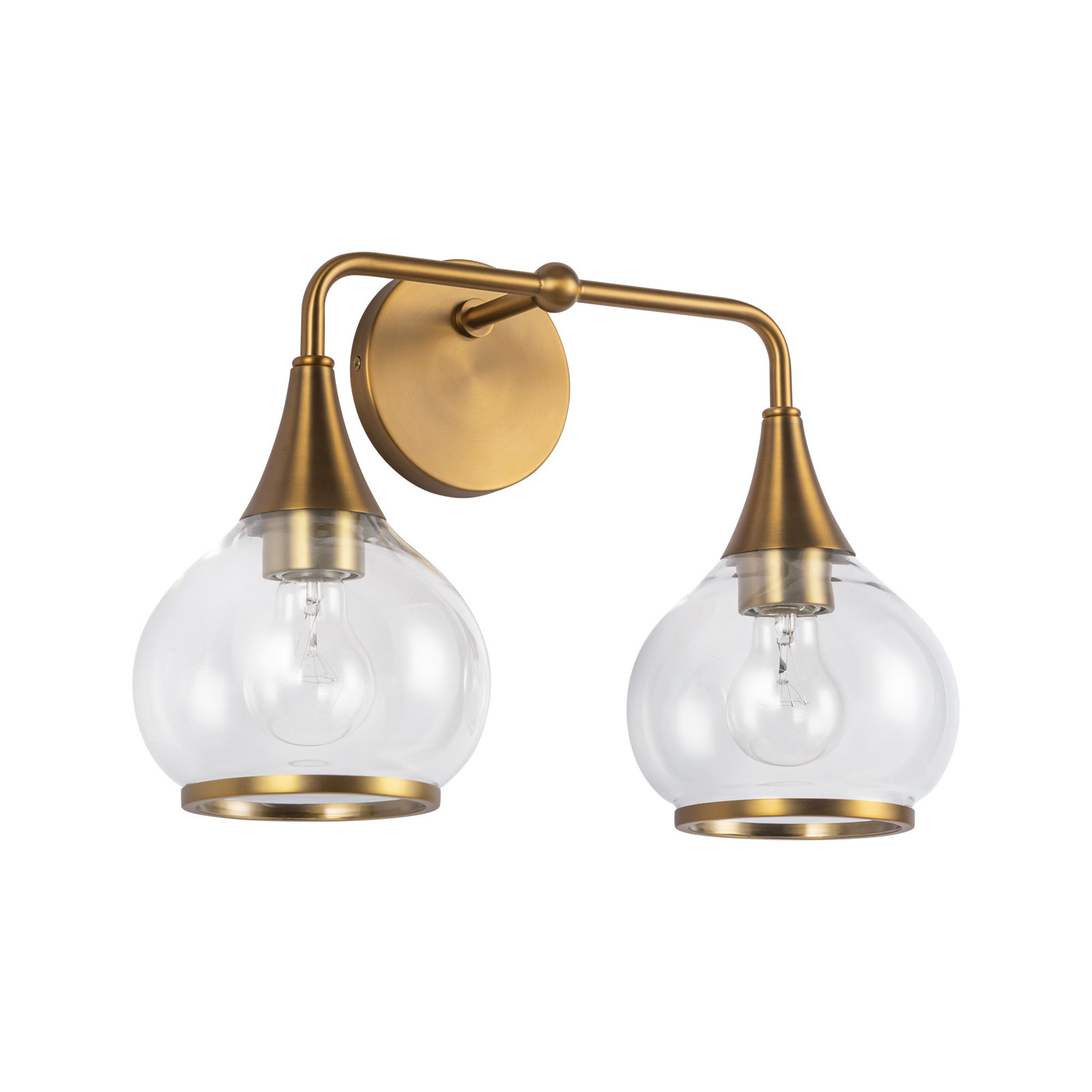 Marsi Vanity Light, Clear Glass, Aged Gold, 2