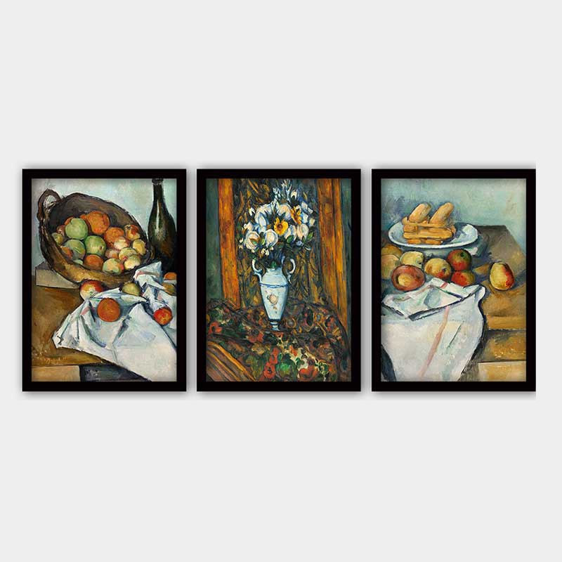 Elegant Decorative Framed Painting Set (3 Pieces), 13.8 x 17.7 inches Each | 100% Wooden with 100% Polystyrene Frame (Thickness: 0.8 inches) | UV Digital Printing, Perfect for Living Room & Home Décor