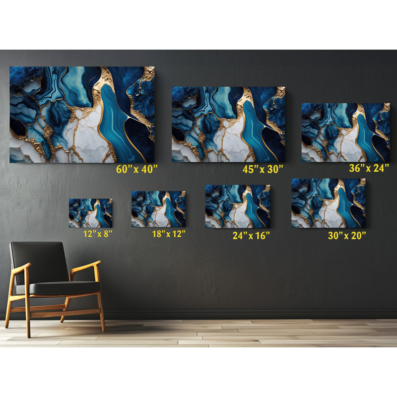 Marbre de luxe sur toile, H 20 po x l 30 po x P 1 po