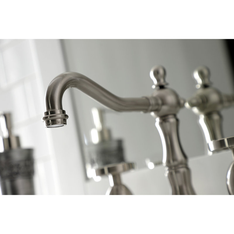 Robinet de salle de bain espacé Kingston, Nickel brossé