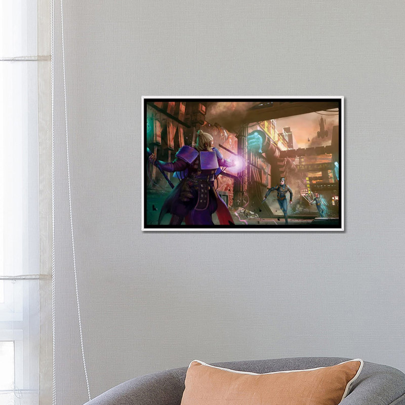 Dystopian Adventures Opener - reproduction d'art murale - toile encadrée, H 18 po x l 26 po, White