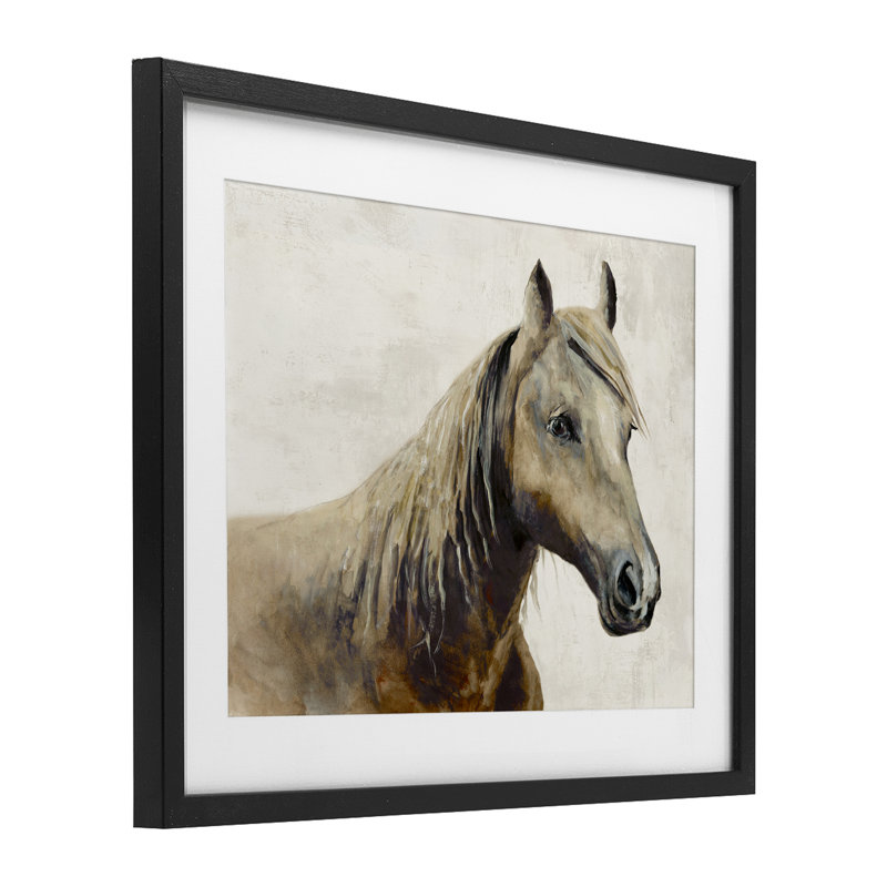 Sea Biscuit Horse, reproduction encadrée sous verre, conception de Jacob Q, H 13 po x l 16 po, Cadre noir minuit