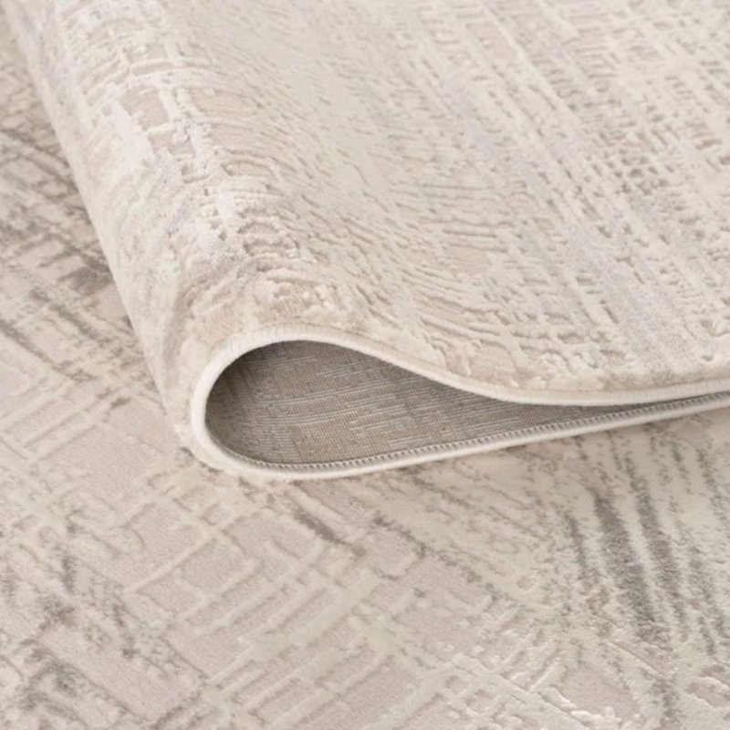 Carmel Modern Abstract Cream/Grey Area Rug, Rectangle 160 x 230 cm