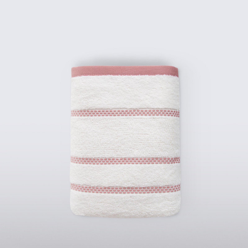 Serviette de bain Gerda simple, Rose / blanc