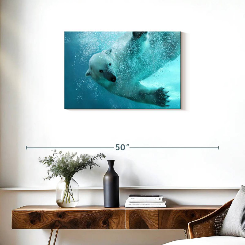 Brampt Underwater Polar Bear, 20" H x 30" W