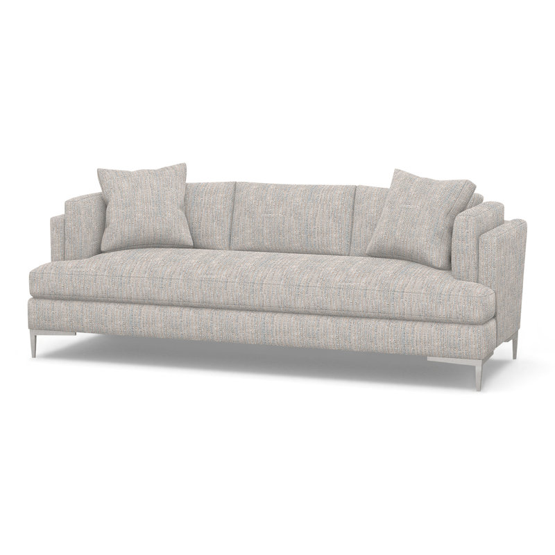 Aiden Upholstered 90.5'' Sofa, Stainless Steel, Perigold Poros Sky