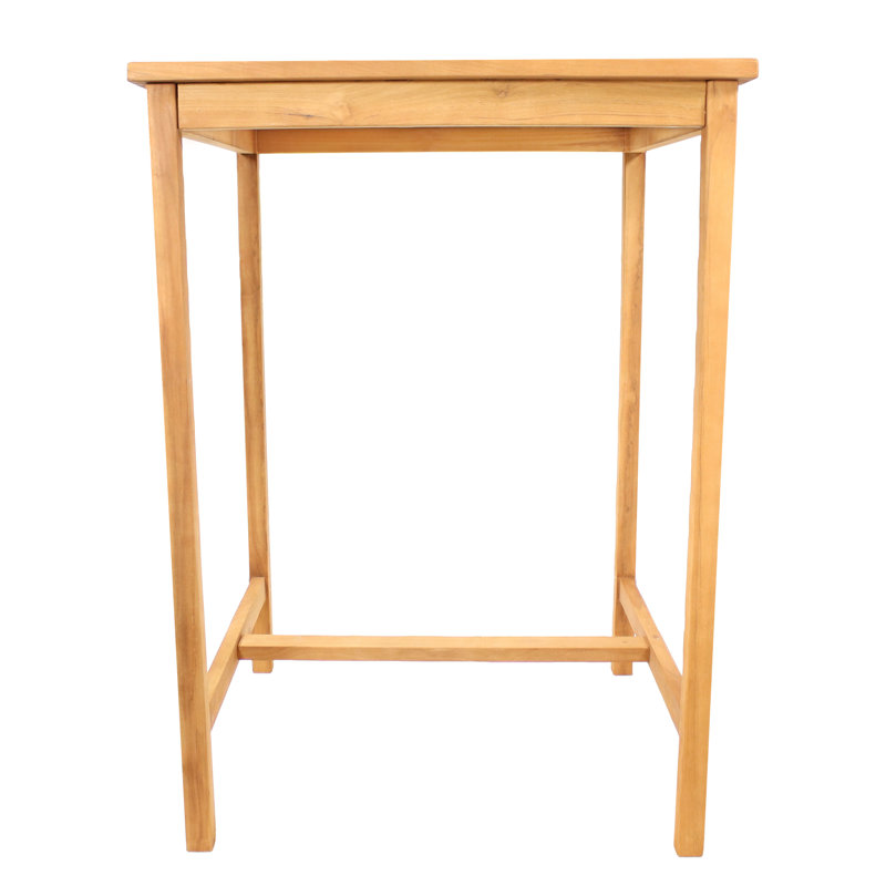 Anjlee 31.5" Square Teak Wood Bar-Height Patio Dining Table