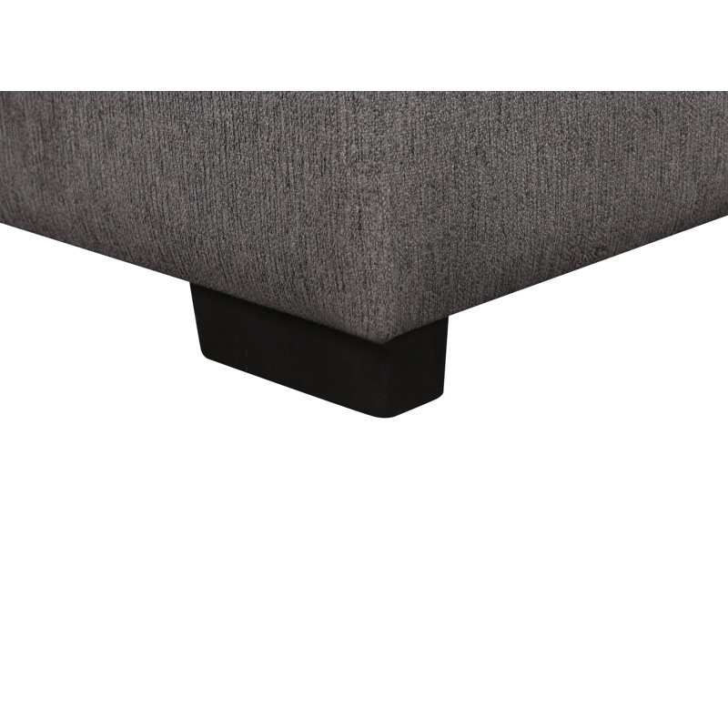 Upholstered L-Shaped Sectional Reversible, Gray 100% Polyester