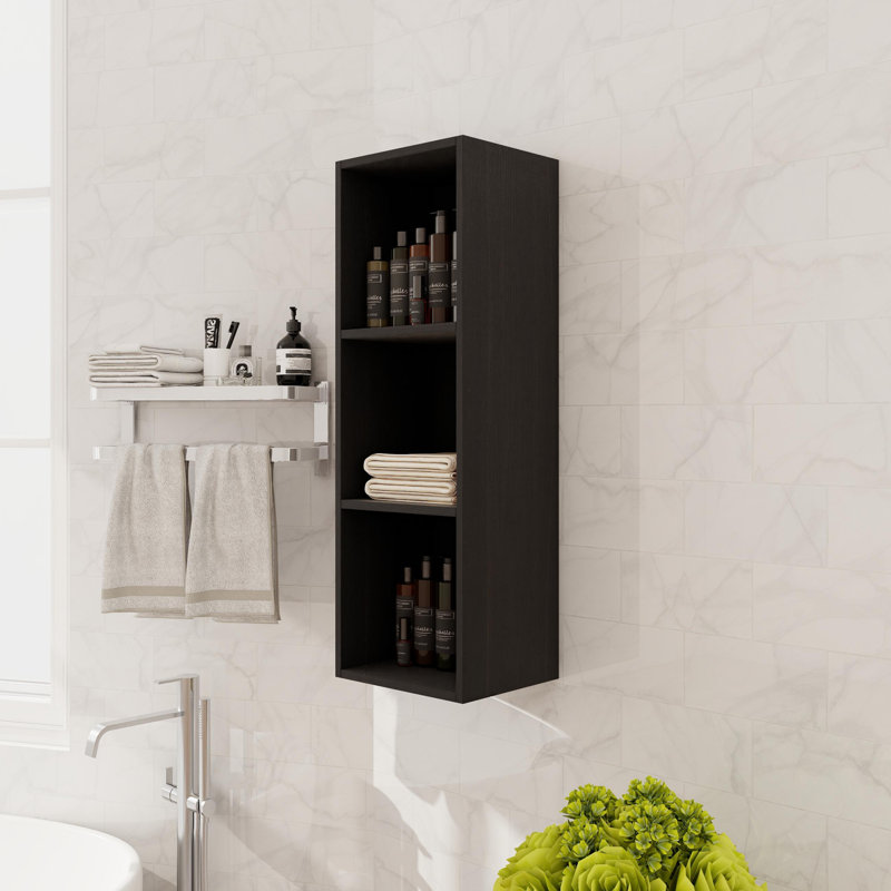 Petite armoire latérale 12 po avec 2 tablettes, Noir