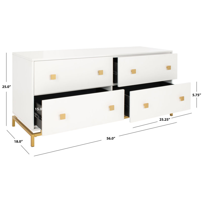 56'' W 4 - Drawer Dresser, White
