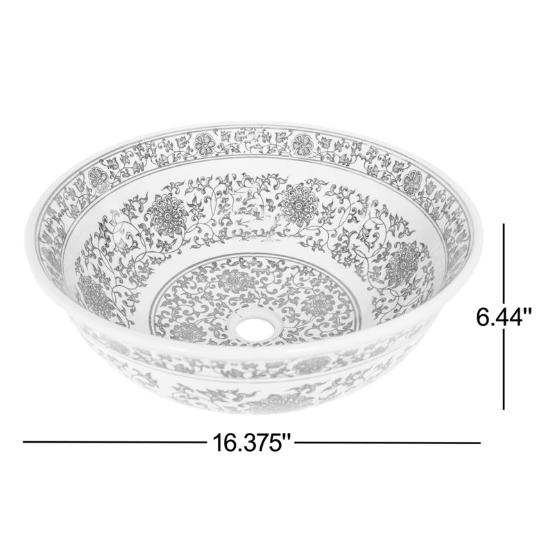 Eden Bath 16.375'' Black Ceramic Circular Bathroom Sink
