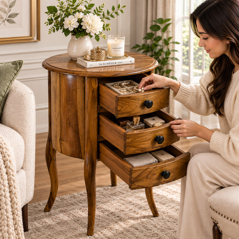 Solid Wood End Table