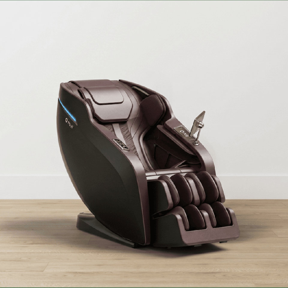 Chocolate brown leather massage chair