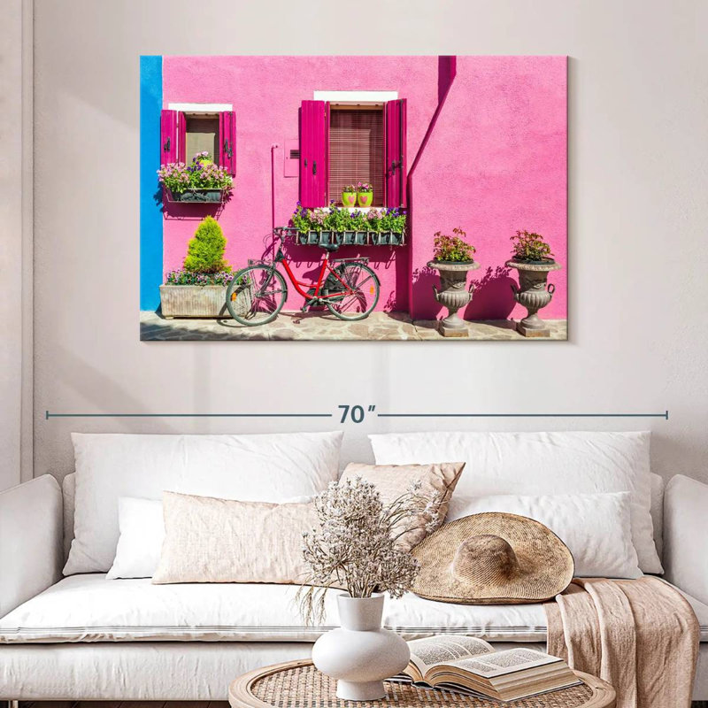 Lilie rose Burano House, H 32 po x l 48 po