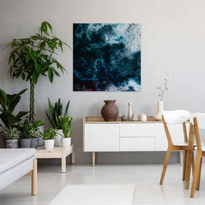 Fluid Blue Depths Abstract Contemporary Wall Art